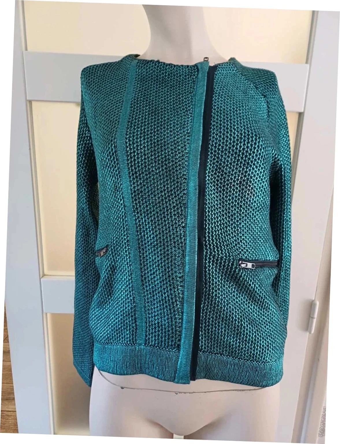 Veste gilet en maille métallisée vert émeraude Kookaï - Taille 1 (S)